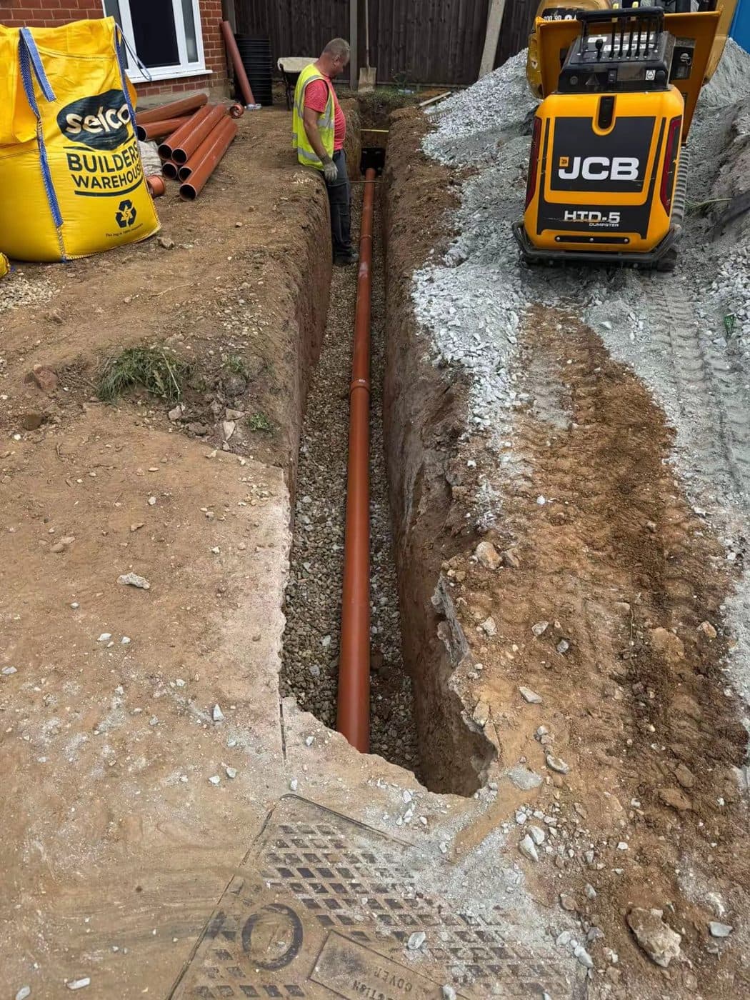 The trench for the new drains